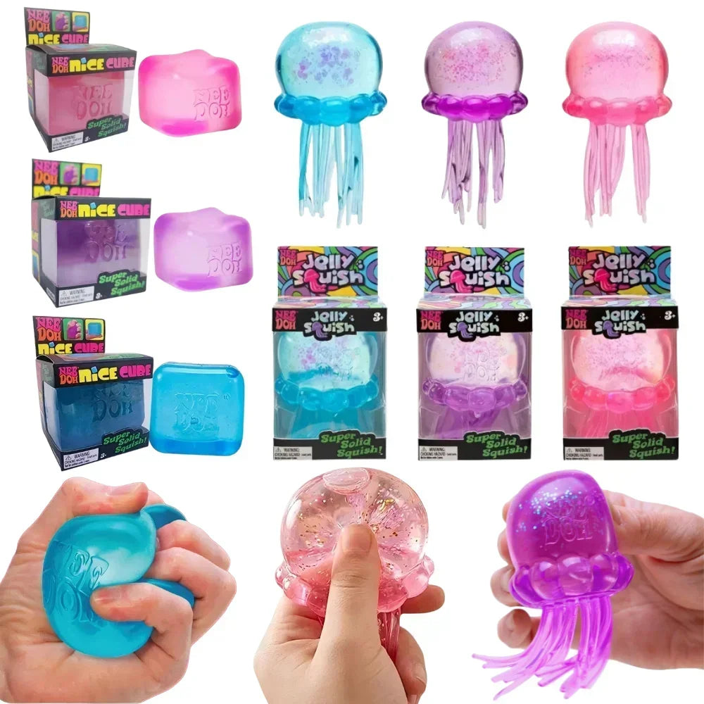 NeeDoh Jellyfish & Cube Squish Toy