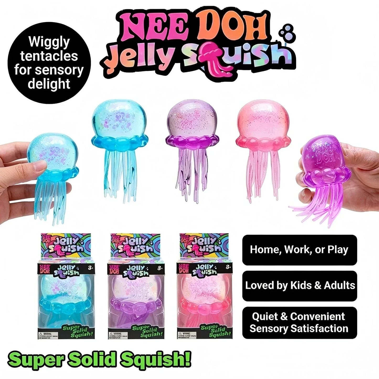 NeeDoh Jellyfish & Cube Squish Toy